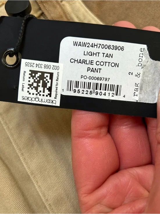 Rag And Bone Light Tan Charlie Cotton Cropped Two Tone Pants - Picture 12 of 14